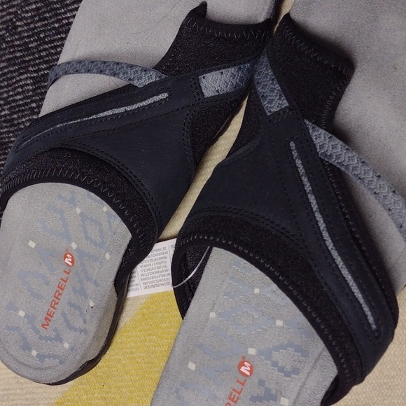 Merrell Black and Gray Terrain Comfort Sandals Sz 8 - Picture 4 of 9